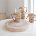 Handmade rattan Korean retro creative glass water cup